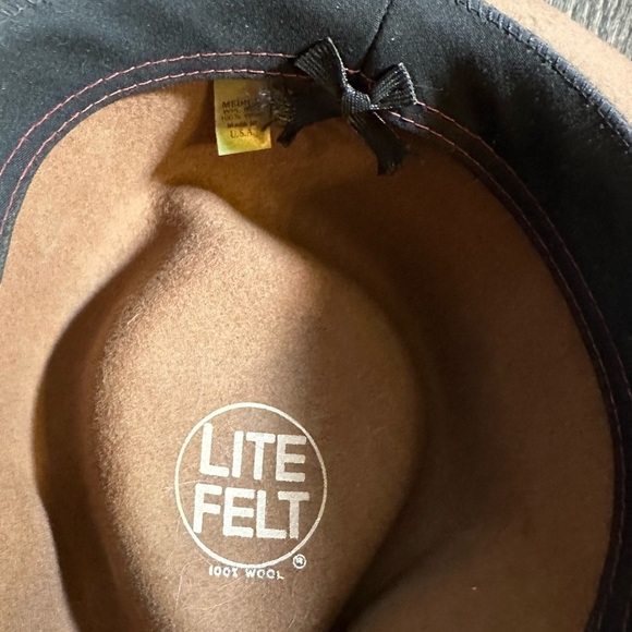 Vintage mens wool fedora hat Lite Felt Medium tan beige - Picture 5 of 5